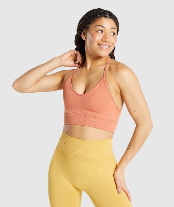 Damske Športové Podprsenky Gymshark Studio Seamless Oranžové | SG4823056